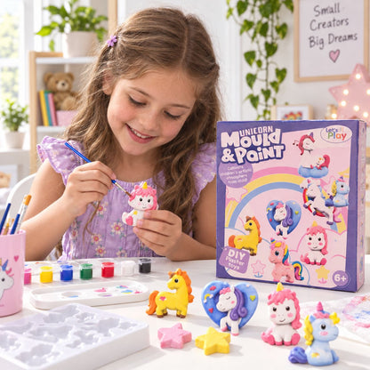 Unicorn Mould & Paint DIY Plaster Toy Kit for Kids – Creative Art & Craft Set