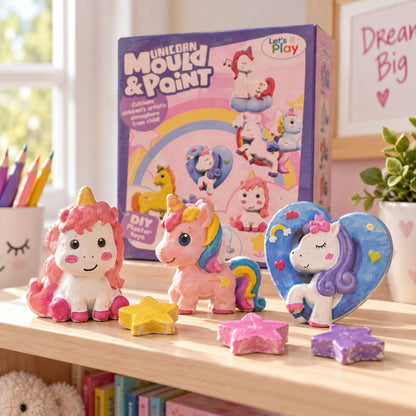 Unicorn Mould & Paint DIY Plaster Toy Kit for Kids – Creative Art & Craft Set