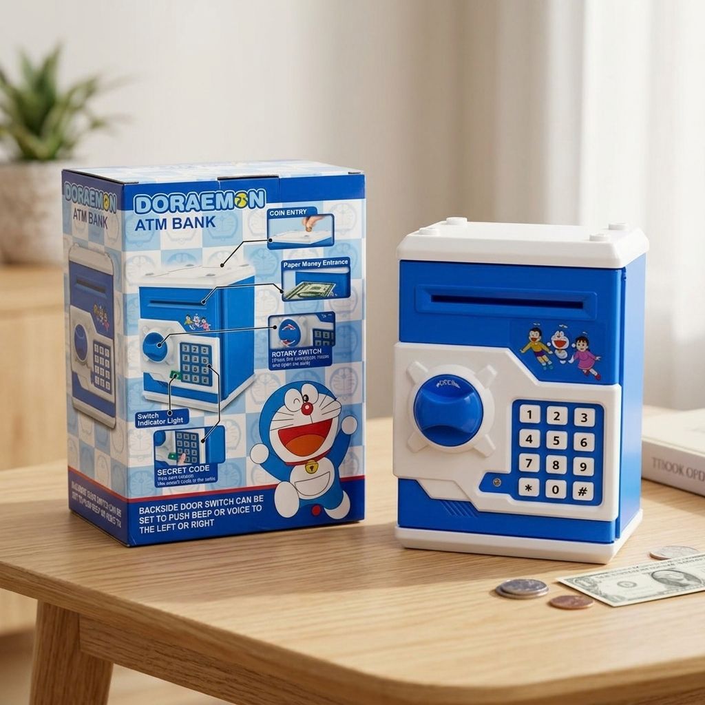 Doraemon Electronic ATM Savings Bank for Kids – Password-Protected Money Box