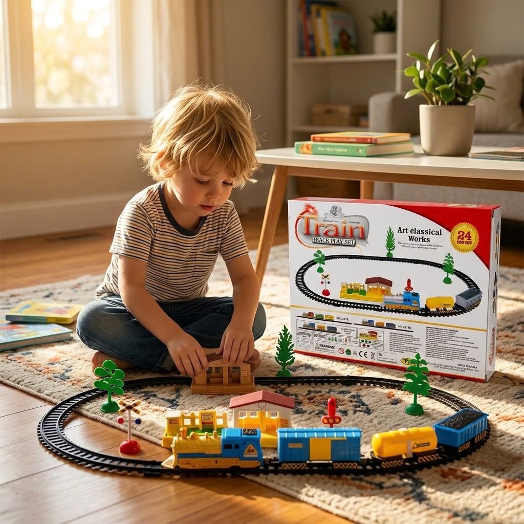 Classic Rail™ 24-Piece Battery-Operated Train Track Set