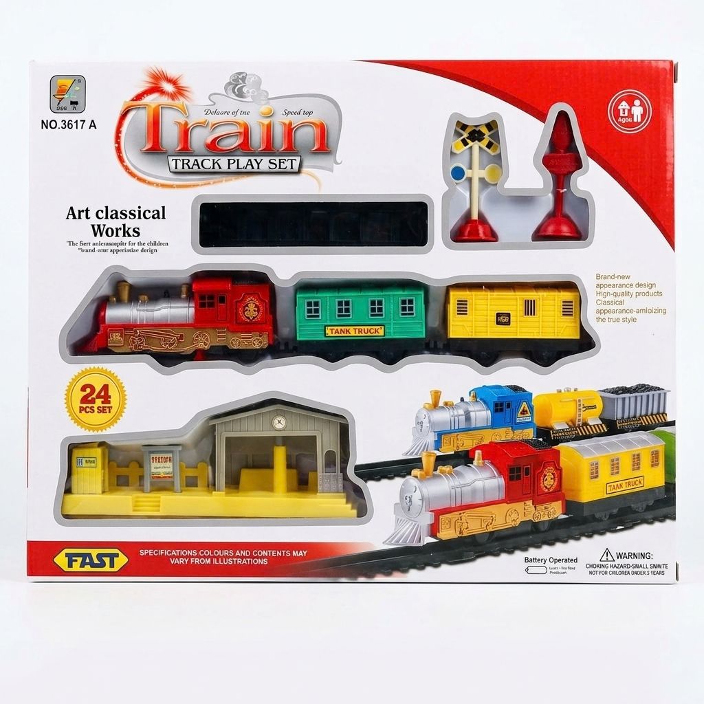 Classic Rail™ 24-Piece Battery-Operated Train Track Set
