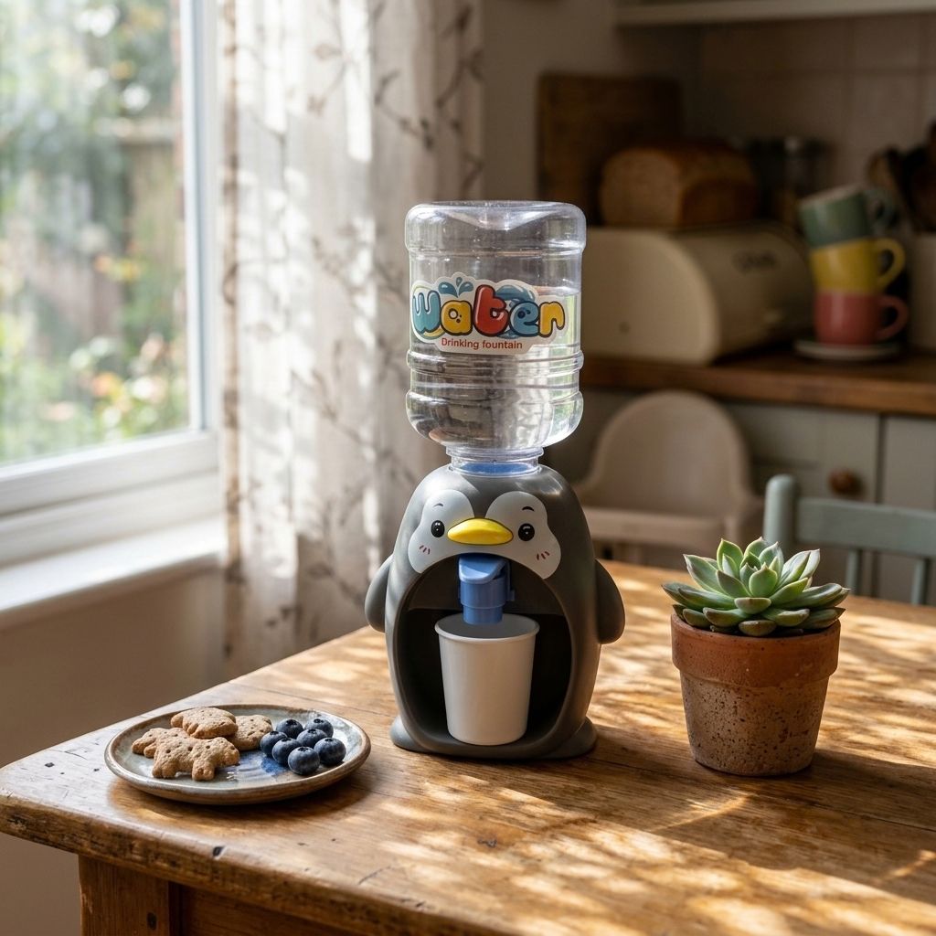 WaddleSip™ Kids Mini Water Dispenser – Cute Penguin Design